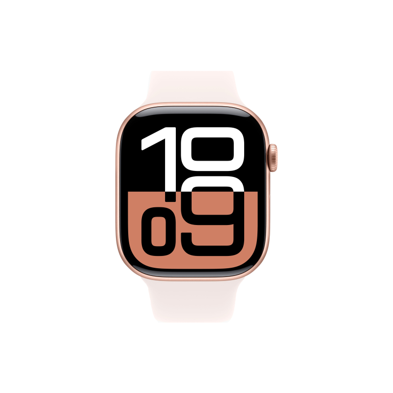 Apple Watch Series 10, 46 мм, корпус из алюминия цвета «розовое золото», спортивный ремешок цвета «румянец» M/L Фото-2
