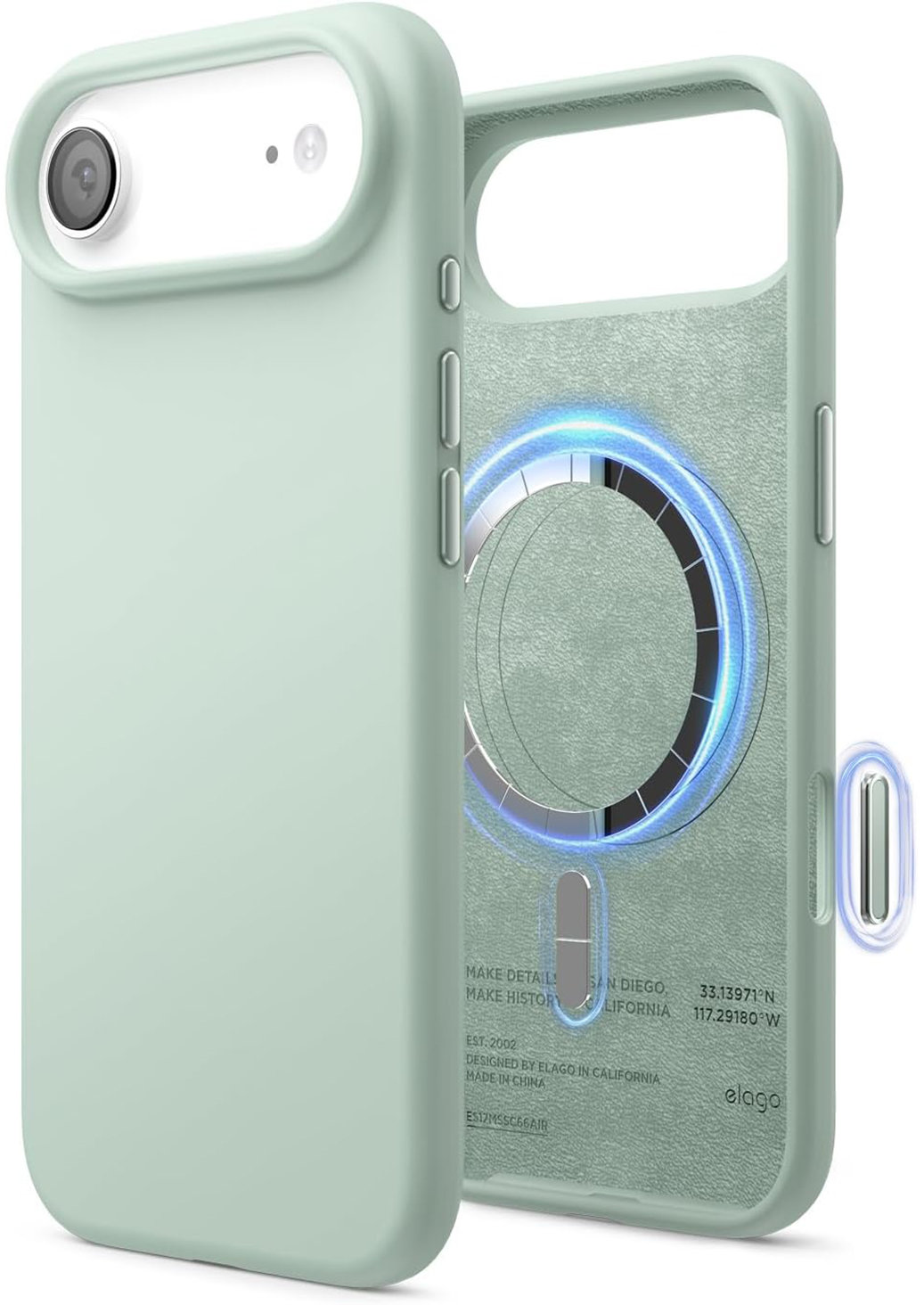 

Чехол Elago Magnetic Mint для iPhone Air, MagSafe, силикон, мятный, Чехол Magnetic Mint для iPhone Air, MagSafe, силикон, мятный