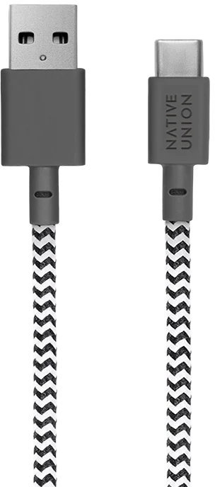Кабель Native Union Belt Cable USB-A - USB-С, 3 м, нейлон, зебра Фото-2