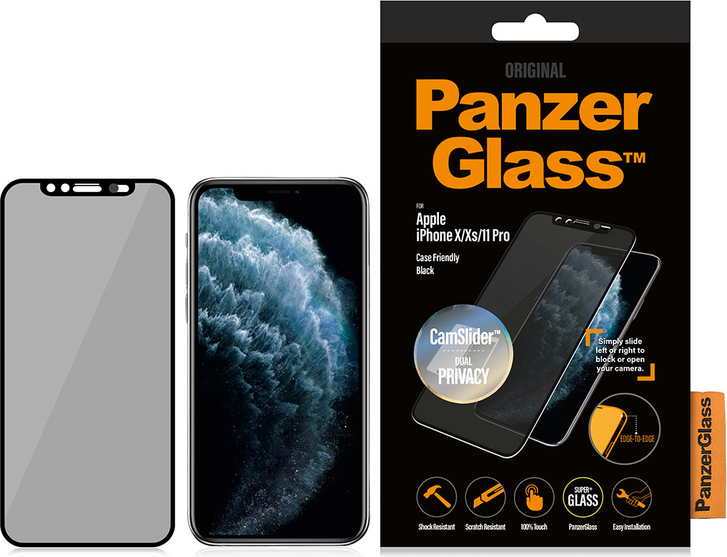 Купить Стекло защитное PanzerGlass CamSlider Privacy для iPhone 11 Pro,  черный — цена, описание в каталоге Сети фирменных магазинов restore: -  Москва