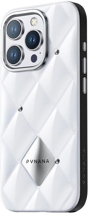 Чехол PYNANA Metal Diamond Series для iPhone 16 Pro Max, белый Фото-2