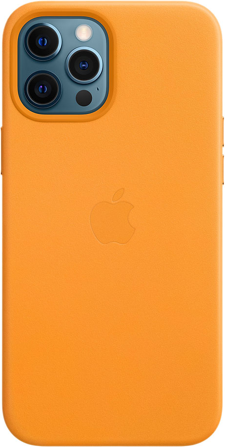 Чехол MagSafe для iPhone 12 Pro Max, кожа, «золотой апельсин»