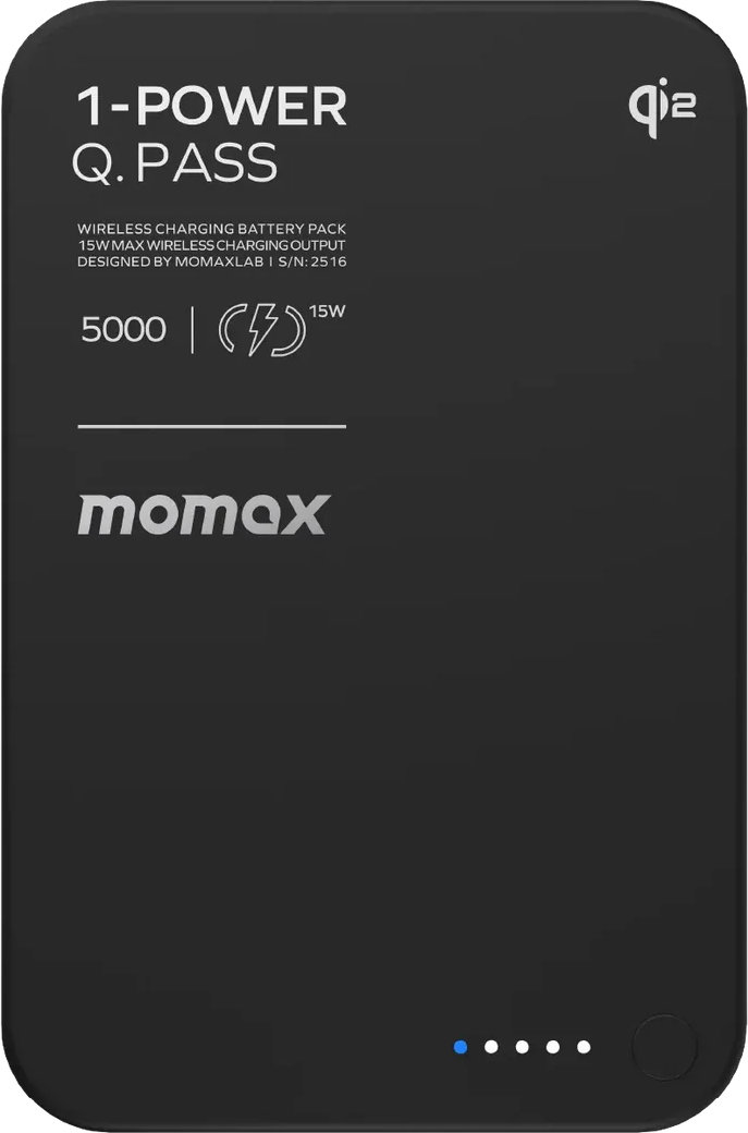 Внешний аккумулятор MOMAX 1-Power Q.Pass 5000mAh, MagSafe, Qi2, черный