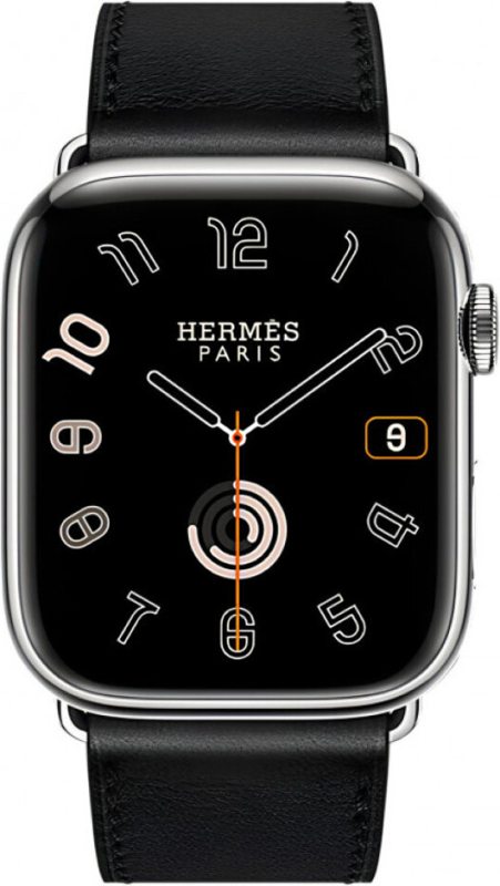 Apple Watch Series 10 Hermes, 46 мм, титановый корпус, кожаный ремешок черного цвета Фото-2