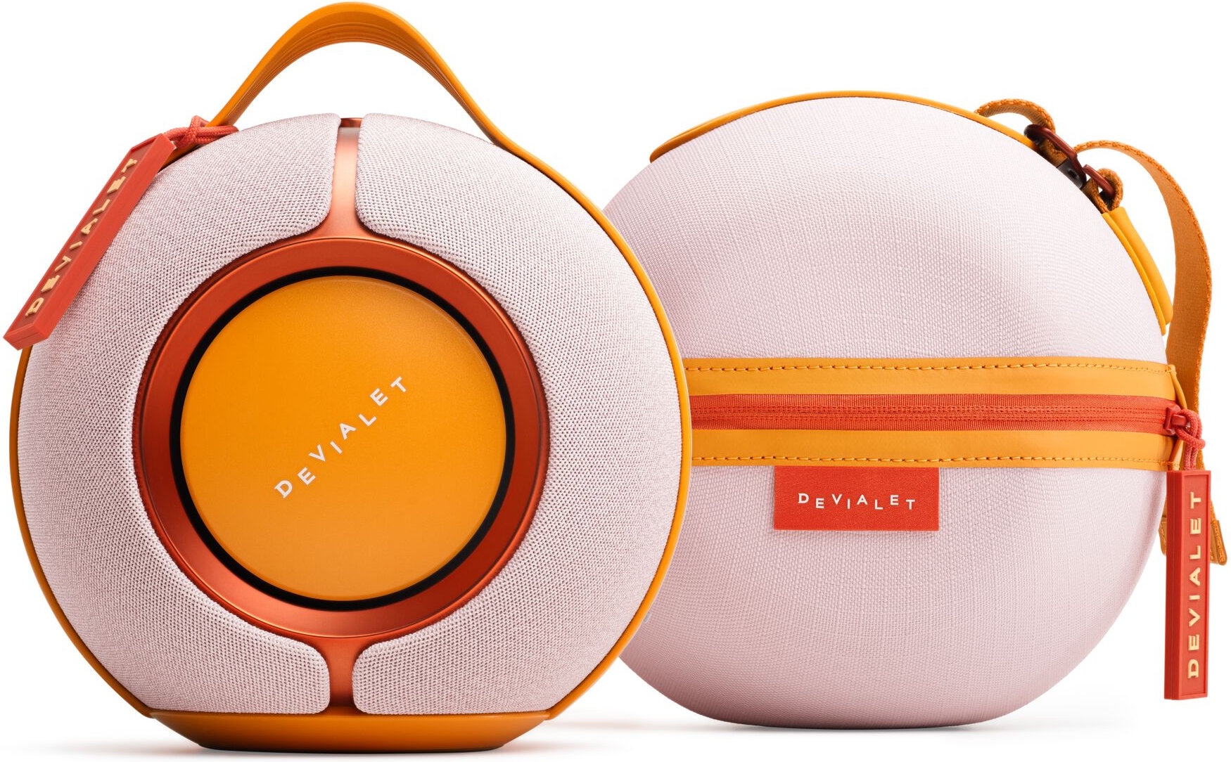 Портативная акустика Devialet Mania Rose Bloom в комплекте с чехлом Cocoon, розовый рассвет