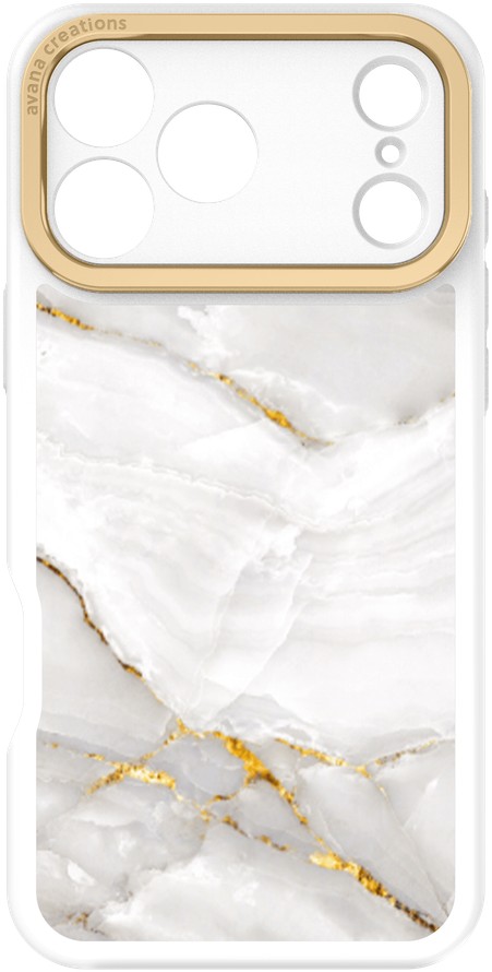 

Чехол Avana Marbly MagSafe для iPhone 17 Pro Max, жемчужно-белый