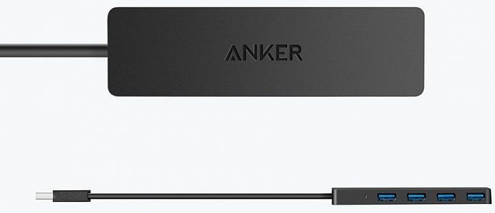 Адаптер Anker Ultra Slim 4 USB-A, черный Вид№3