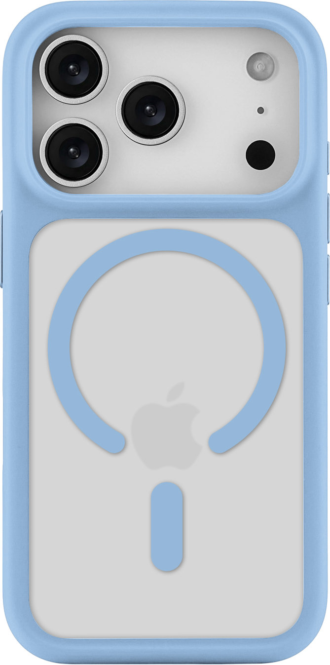 Чехол moonfish Shockproof MagSafe для iPhone 18 Pro, прозрачный, голубой