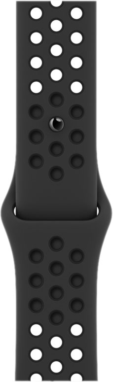 Спортивный ремешок Nike для Watch 45 мм, «антрацитовый/чёрный»