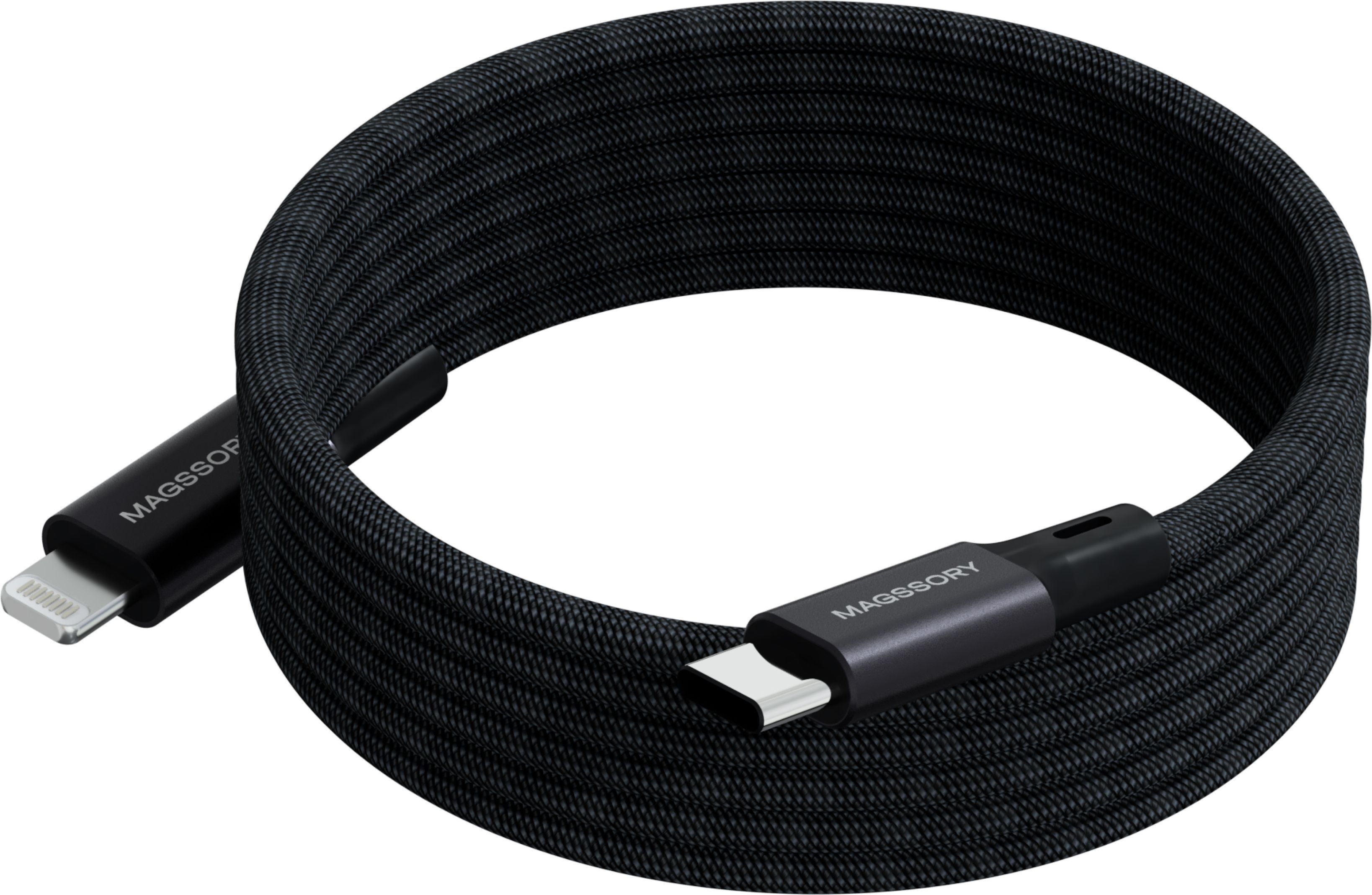 Кабель Magssory USB-C - Lightning, 1.2м, черный