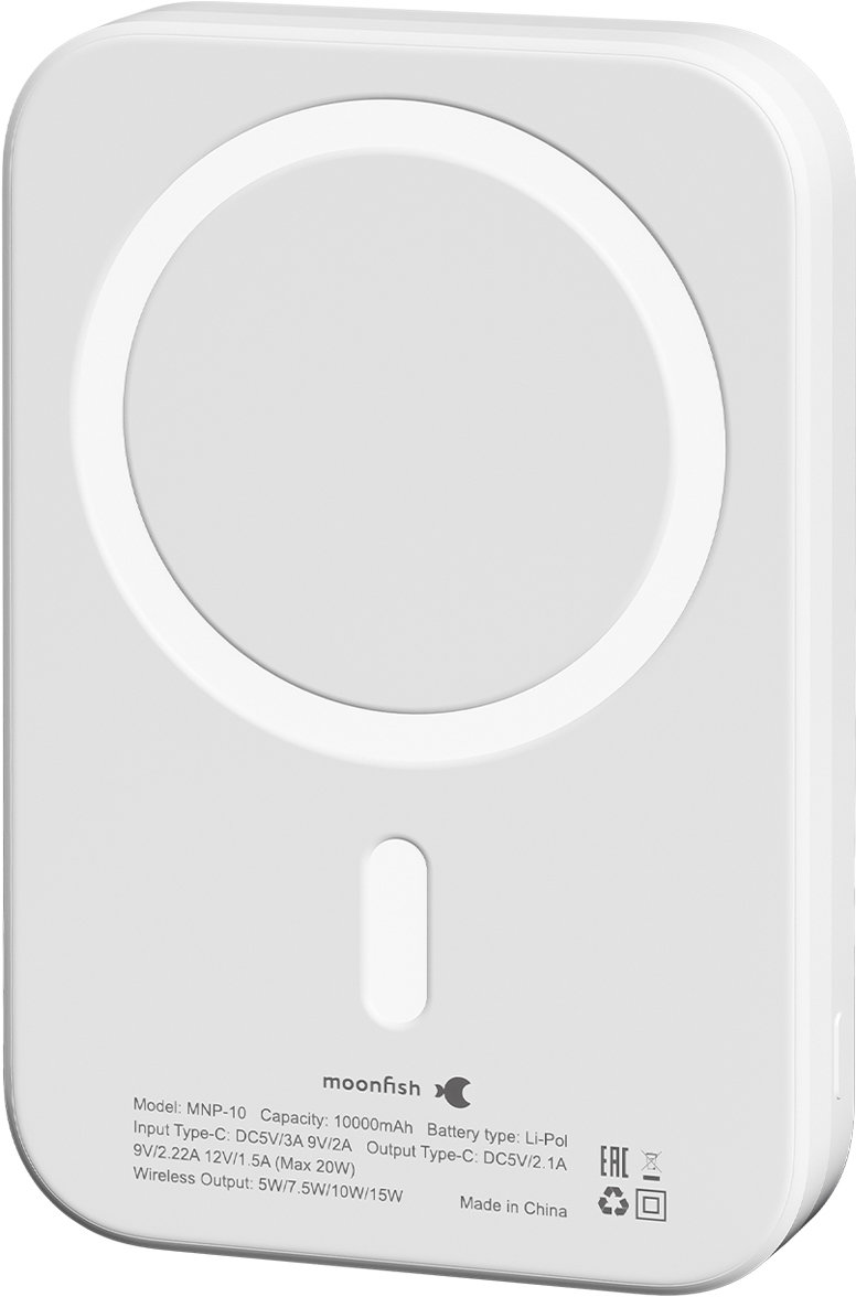 

Аккумулятор moonfish MNP-10 MagSafe, 10000mAh, белый, Аккумулятор MNP-10 MagSafe, 10000mAh, белый