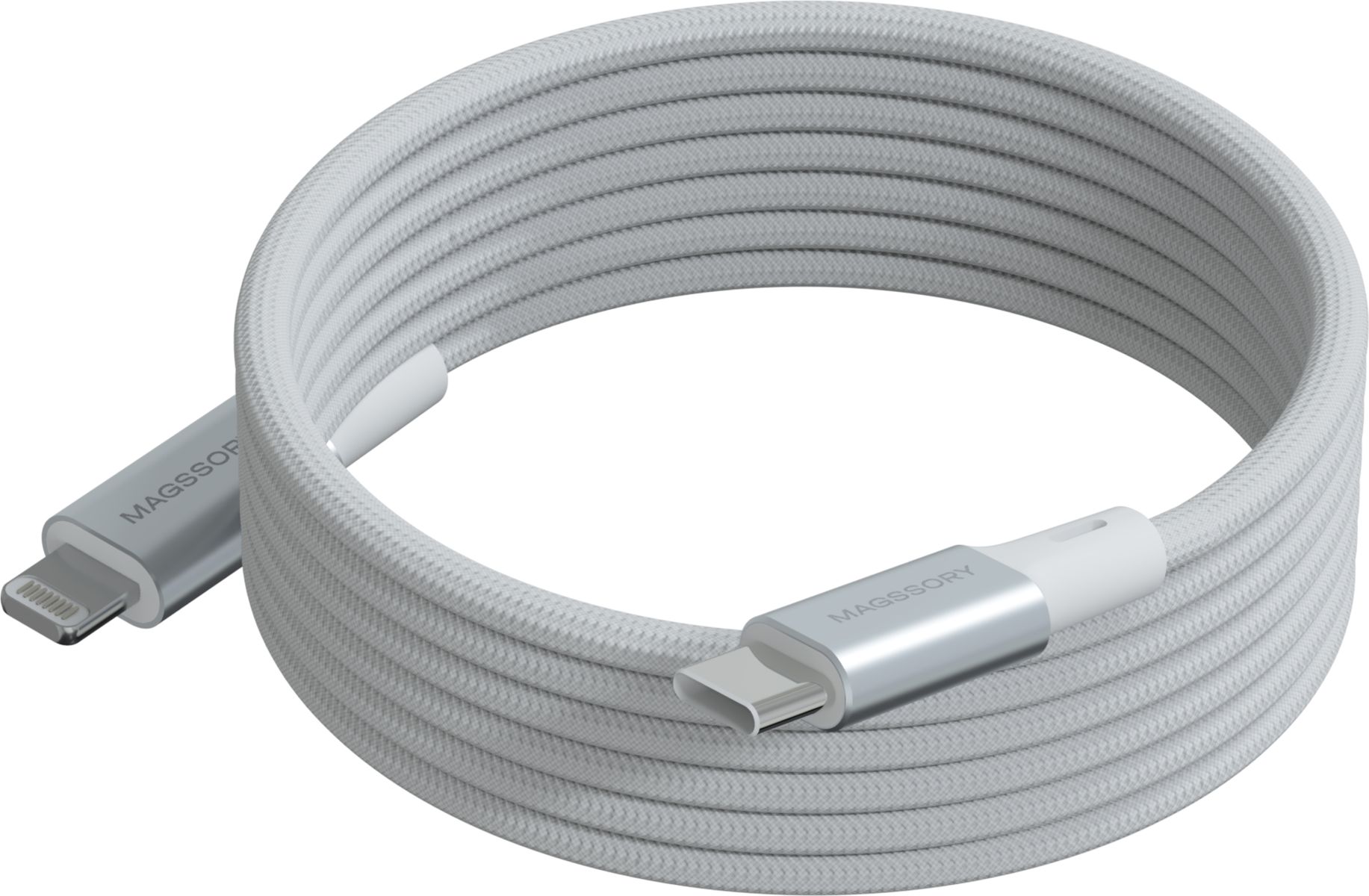 Кабель Magssory USB-C - Lightning, 1.2м, белый