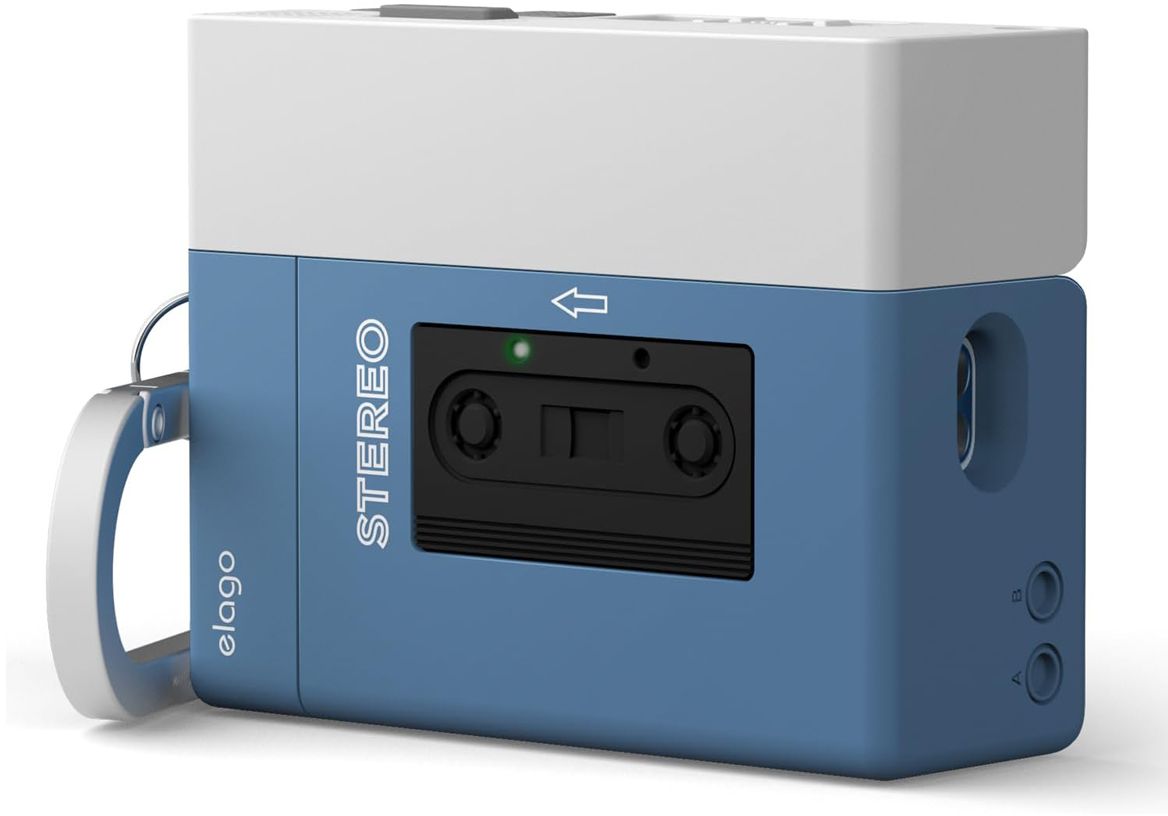 

Чехол Elago Unique Cassette Player Hang Blue для AirPods Pro 3, синий, Чехол Unique Cassette Player Hang Blue для AirPods Pro 3, синий