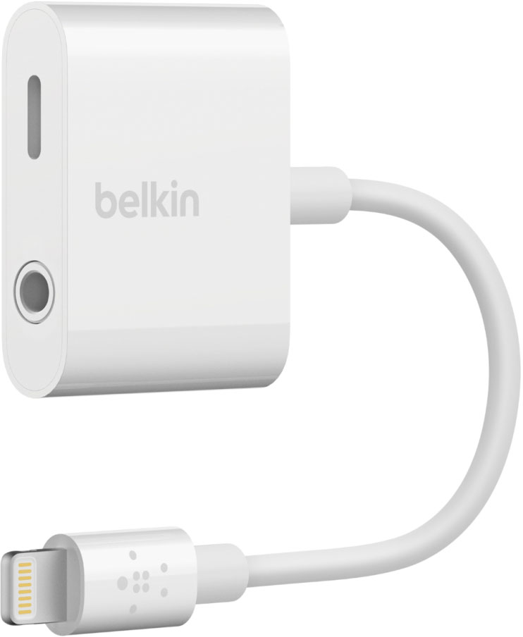 

Belkin Адаптер Lightning - Lightning - mini jack 3,5mm, белый
