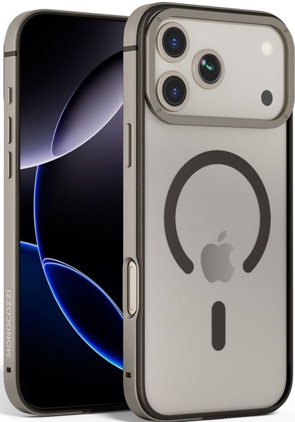 

Чехол Monocozzi ARMOUR MagSafe для iPhone 17 Pro Max, титановый, Чехол ARMOUR MagSafe для iPhone 17 Pro Max, титановый