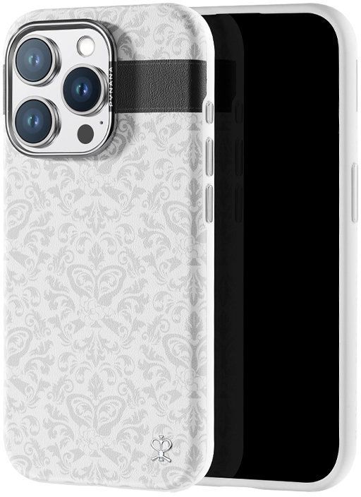 Чехол PYNANA Print Series MagSafe для iPhone 16 Pro Max, белый Фото-3