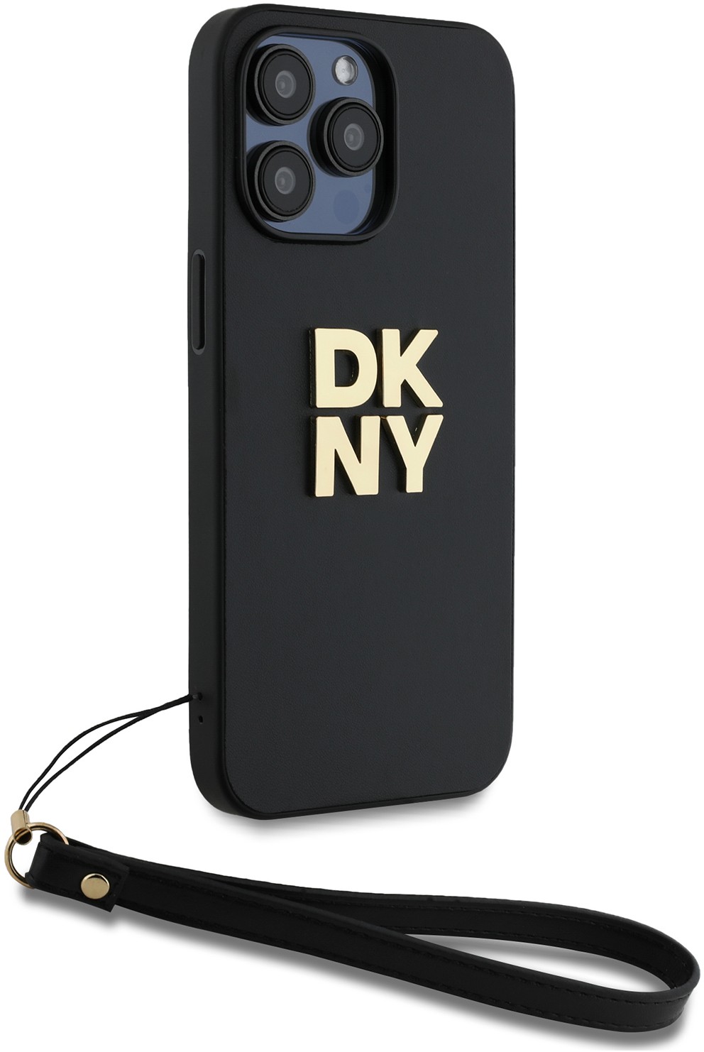 DKNY Чехол Stack с ремешком для iPhone 15 Pro Max, черный