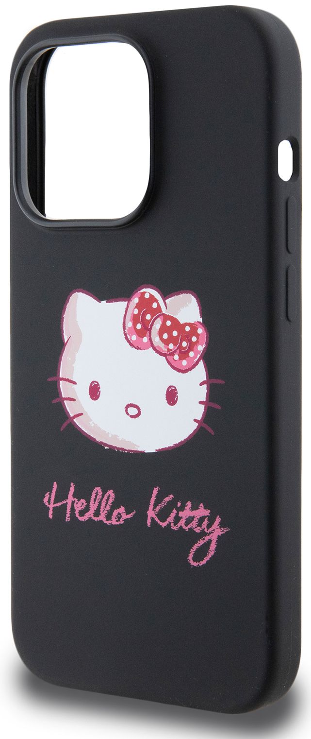 Бренд Чехол Hello Kitty Sketch Head для iPhone 15 Pro, розовый/черный