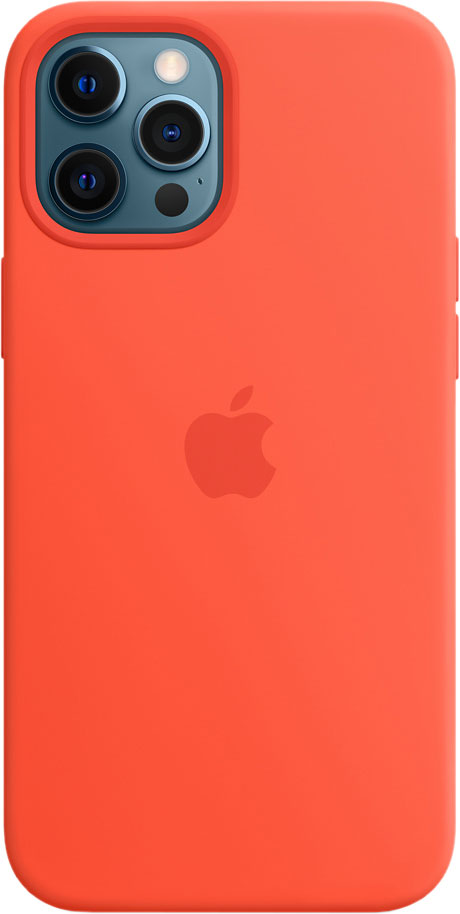 Чехол MagSafe для iPhone 12 Pro Max, силикон, «cолнечный апельсин»