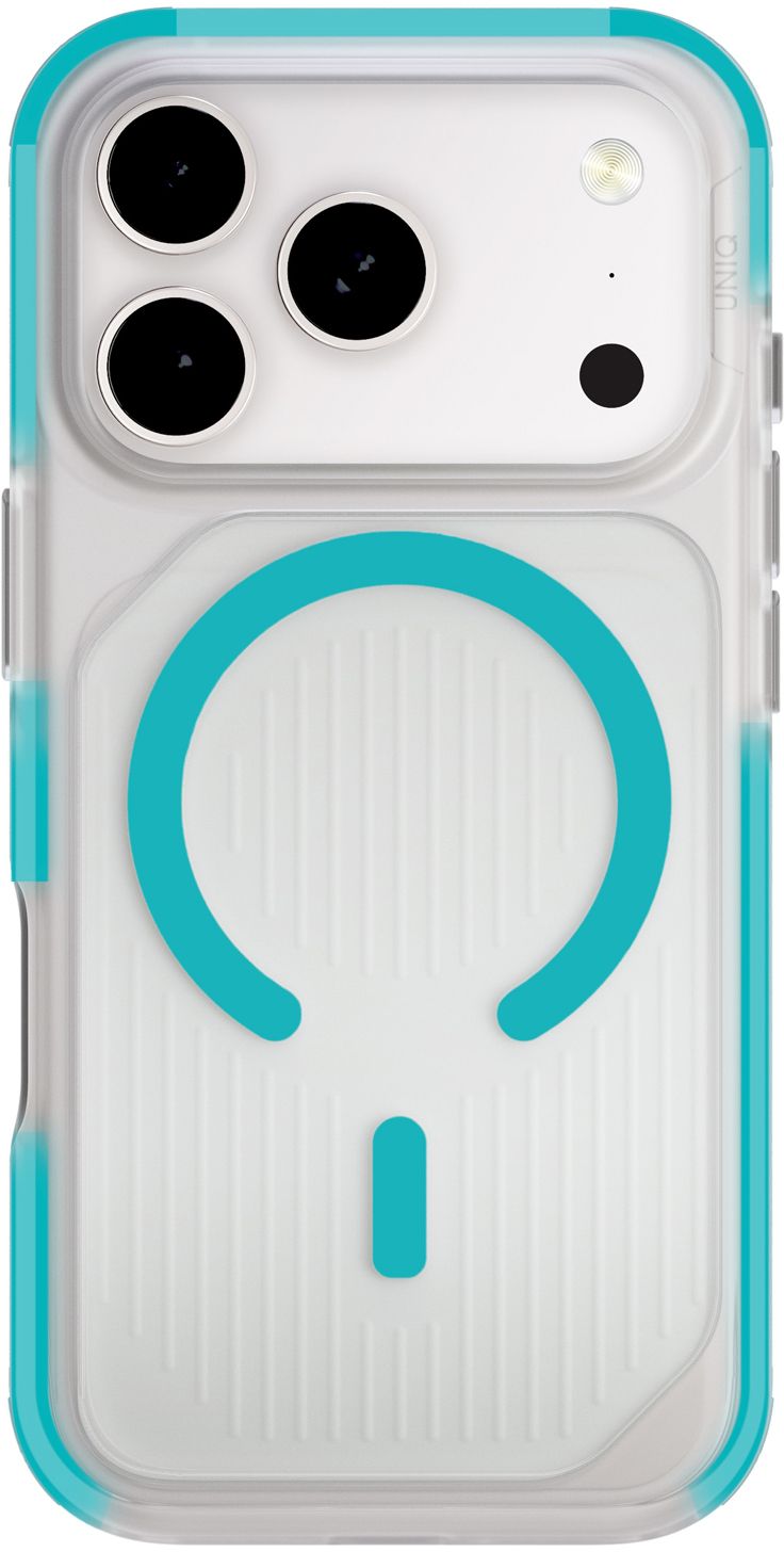 

Чехол Uniq Combat Active Frost Clear Magsafe для iPhone 17 Pro, бирюзовый, Чехол Combat Active Frost Clear Magsafe для iPhone 17 Pro, бирюзовый