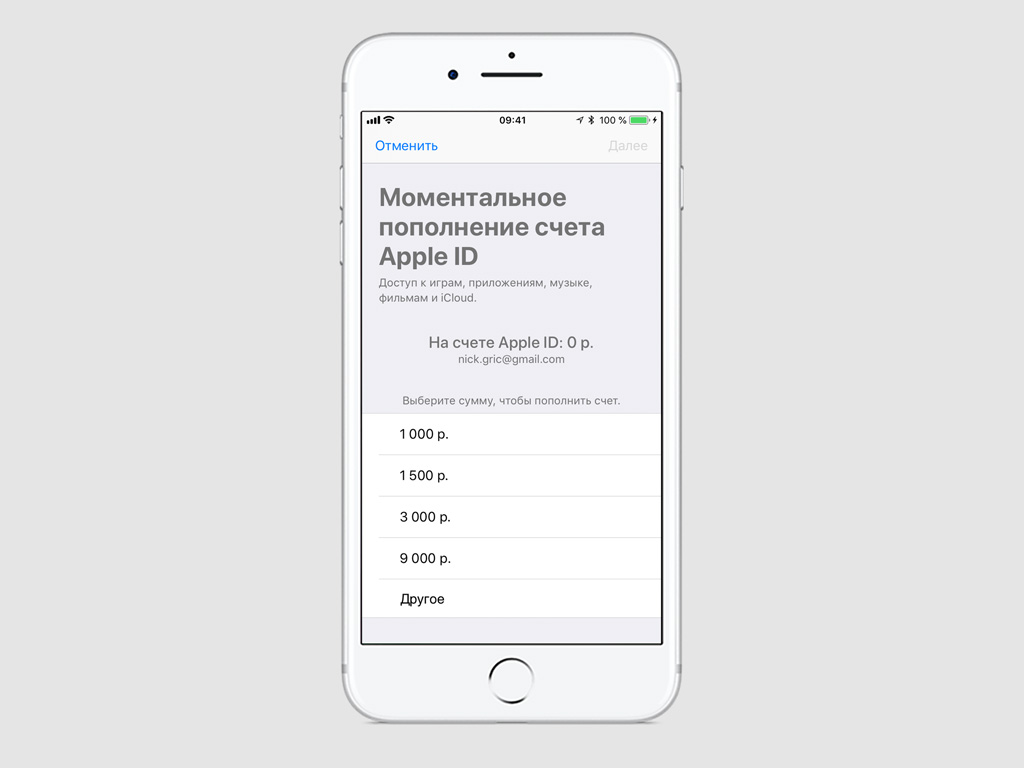 Карта пополнения apple id