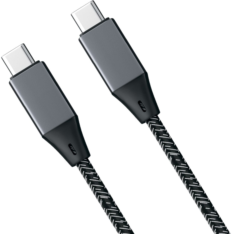 Кабель moonfish USB-C - USB-C, 100 Вт, нейлон, черный Фото-2