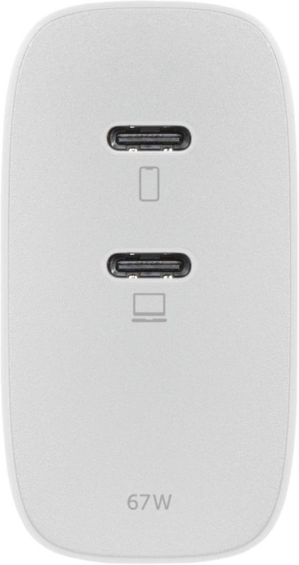 Сетевое зарядное устройство Native Union Fast GaN Charger 2 USB-C, PD, 67 Вт, белый Фото-3