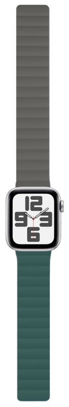 Ремешок moonfish для Apple Watch 42/44/45/46/49 мм, силикон, темно-зеленый/серый