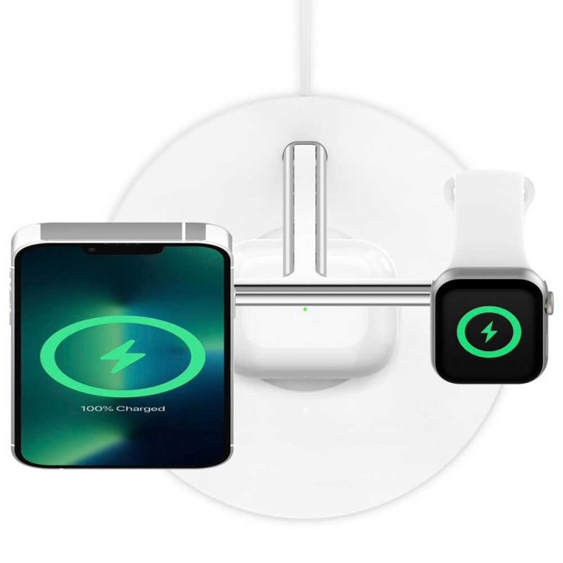 Беспроводное зарядное устройство Belkin Boost 3в1 MagSafe, 15 Вт, белый Фото-8