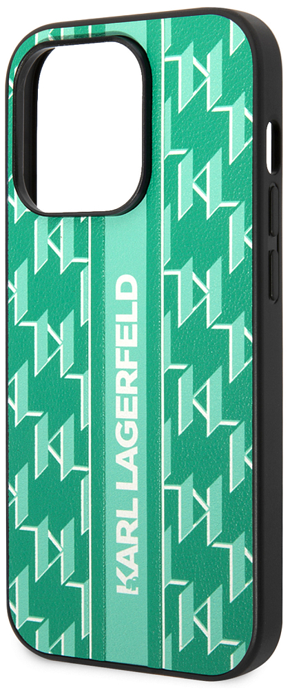 

Чехол Karl Lagerfeld Monogram Stripe для iPhone 14 Pro, зеленый, Чехол Monogram Stripe для iPhone 14 Pro, зеленый