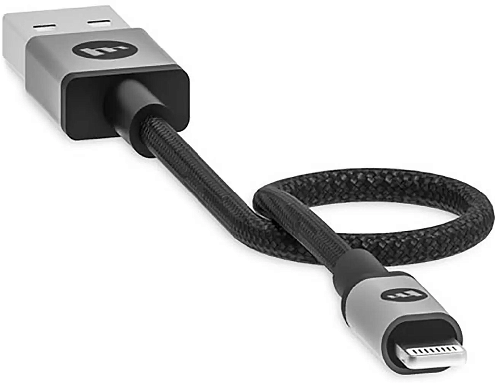 

Mophie Кабель USB-A - Lightning, 9 см, текстиль, черный