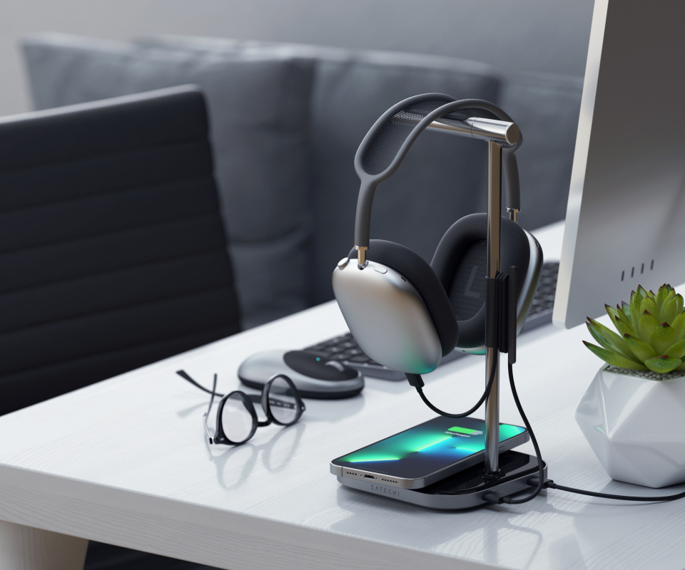 Подставка Satechi Headphone Stand 2 in 1 + БЗУ, серый космос Фото-5