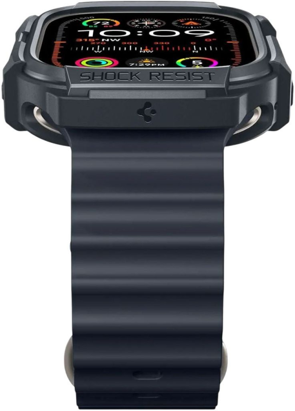 Чехол Spigen Rugged Armor Dark Grey для Apple Watch Ultra, 49 мм, темно-серый Фото-4