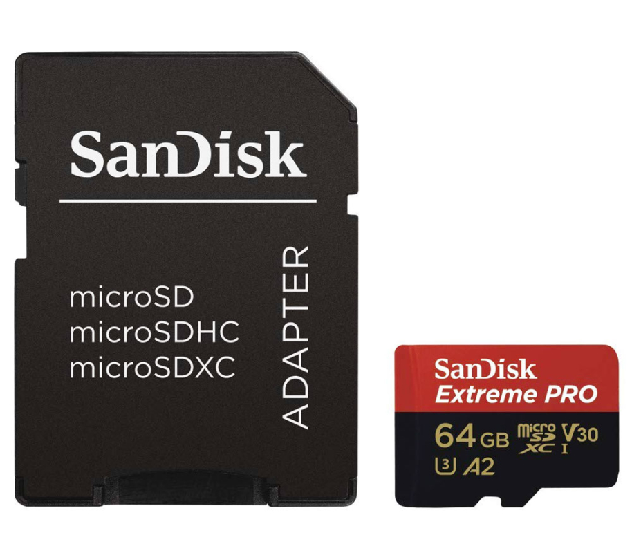 Карта памяти SanDisk Extreme Pro microSDXC 64 ГБ, черный/красный