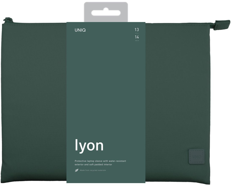 Сумка Uniq Lyon Sleeve для ноутбуков 14", нейлон, зеленый Фото-3