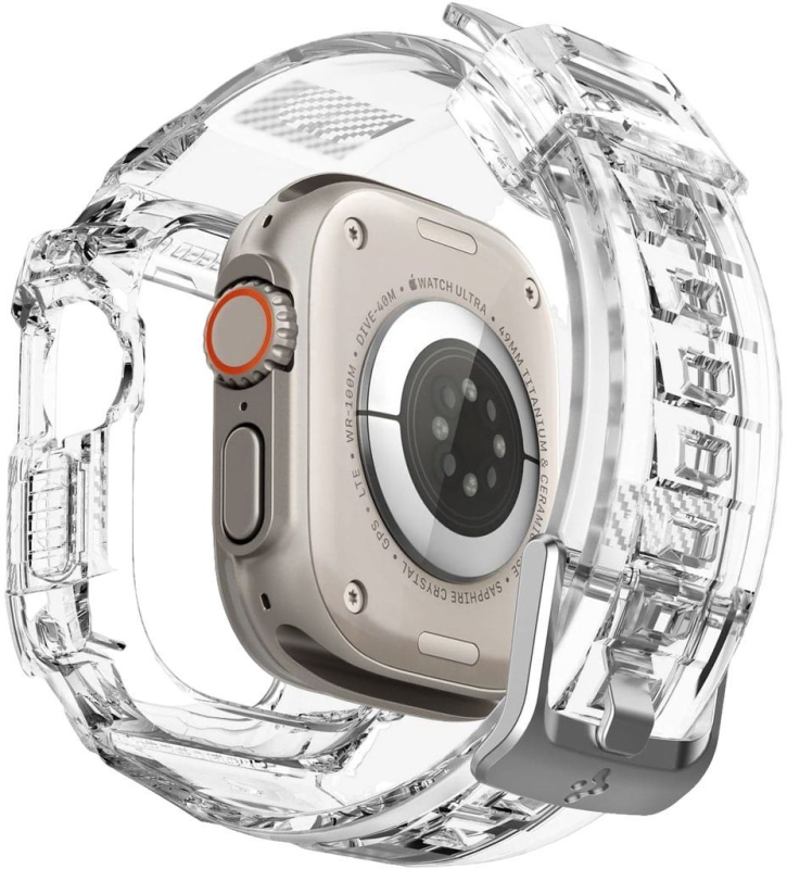 Ремешок Spigen Rugged Armor Pro Crystal Clear для Apple Watch Ultra, 49 мм, прозрачный Фото-4