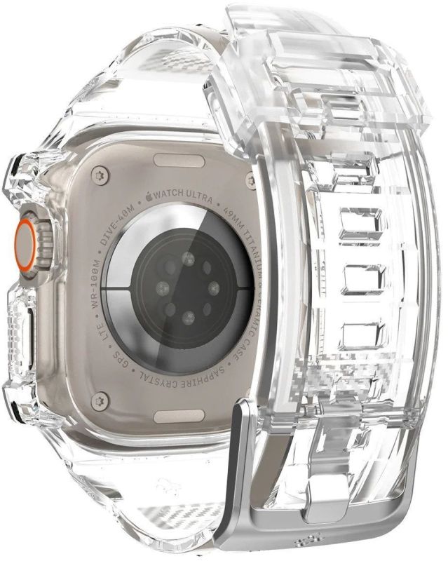 Чехол-ремешок Spigen Rugged Armor Pro Crystal Clear для Apple Watch Ultra 2/1, 49 мм, прозрачный Фото-7