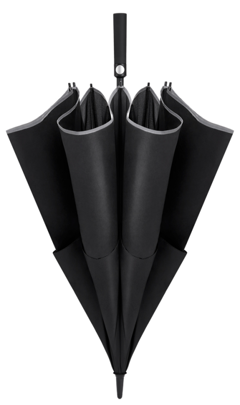 Зонт автоматический двухслойный Ninetygo Double-Layer Windproof Golf Umbrella, Черный Фото-3