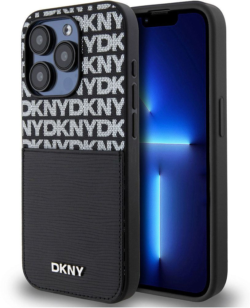 

Чехол DKNY Repeat Cardslot для iPhone 15 Pro, черный, Чехол Repeat Cardslot для iPhone 15 Pro, черный