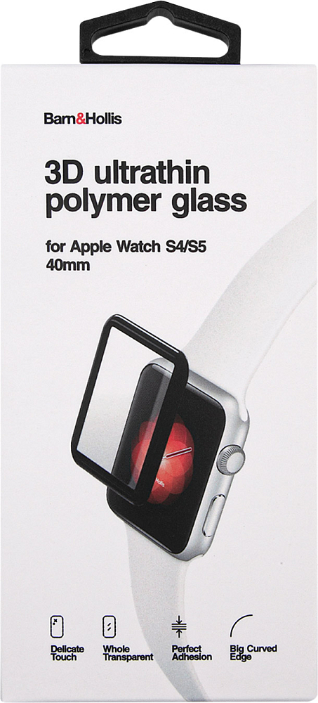 Стекло защитное для Apple Watch 40 мм, Full screen 3D, черный