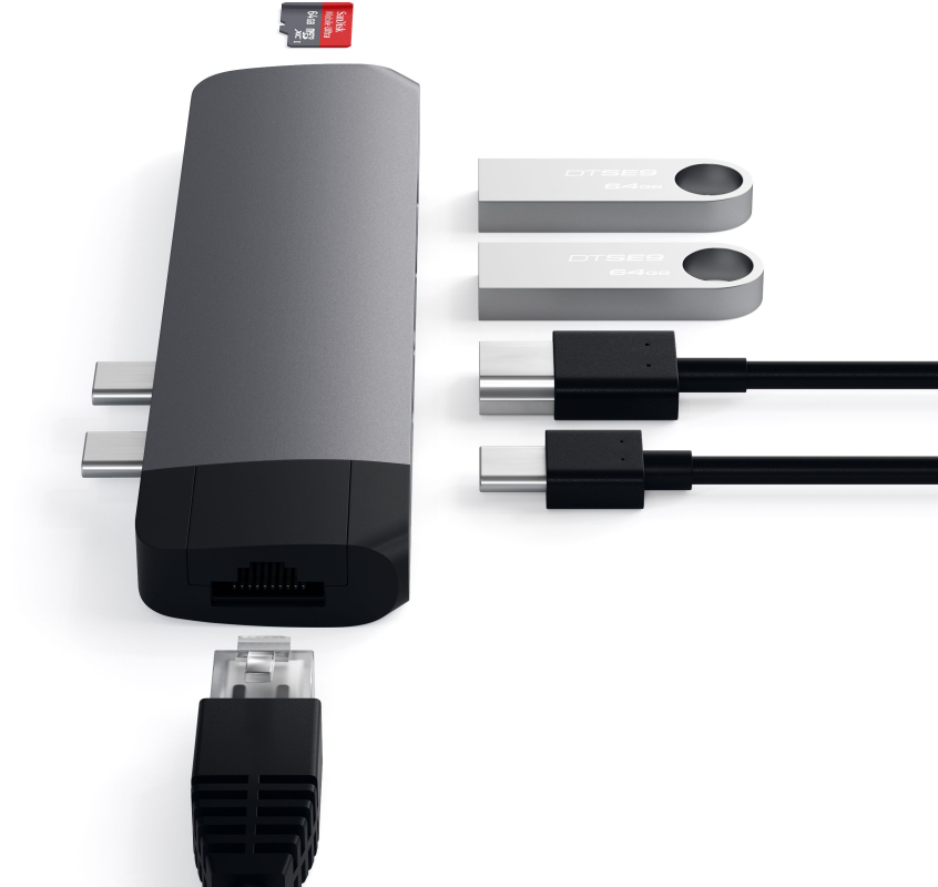 Адаптер Satechi Aluminum Pro Hub 6 in 1, серый космос Фото-2