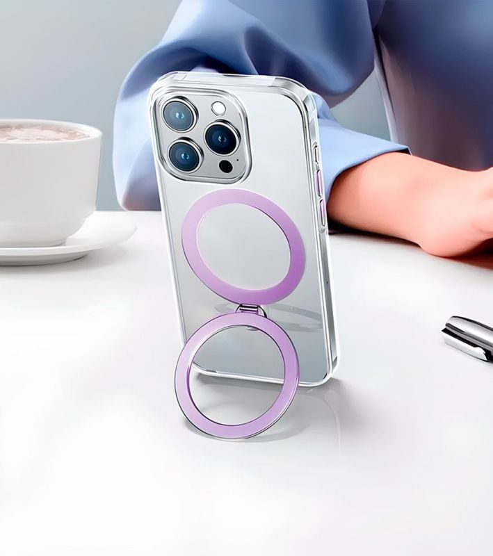 Чехол PYNANA Dancing Streamer Series MagSafe для iPhone 16 Pro Max, фиолетовый Фото-3