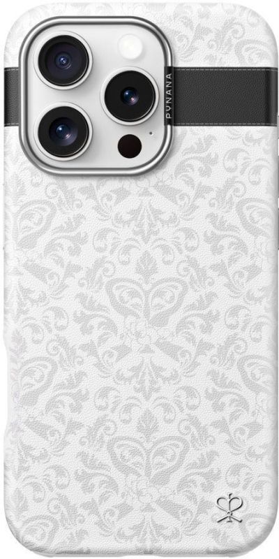 Чехол PYNANA Print Series MagSafe для iPhone 16 Pro Max, белый