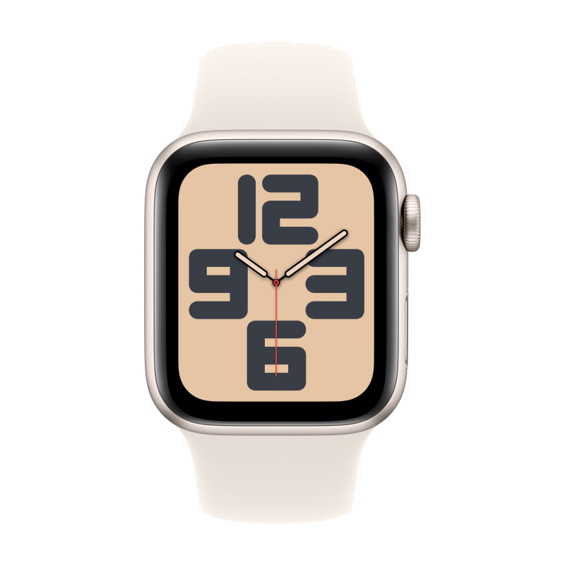 Apple Watch SE 2024, 40 мм, корпус из алюминия цвета «сияющая звезда», спортивный ремешок цвета «сияющая звезда» S/M Фото-2