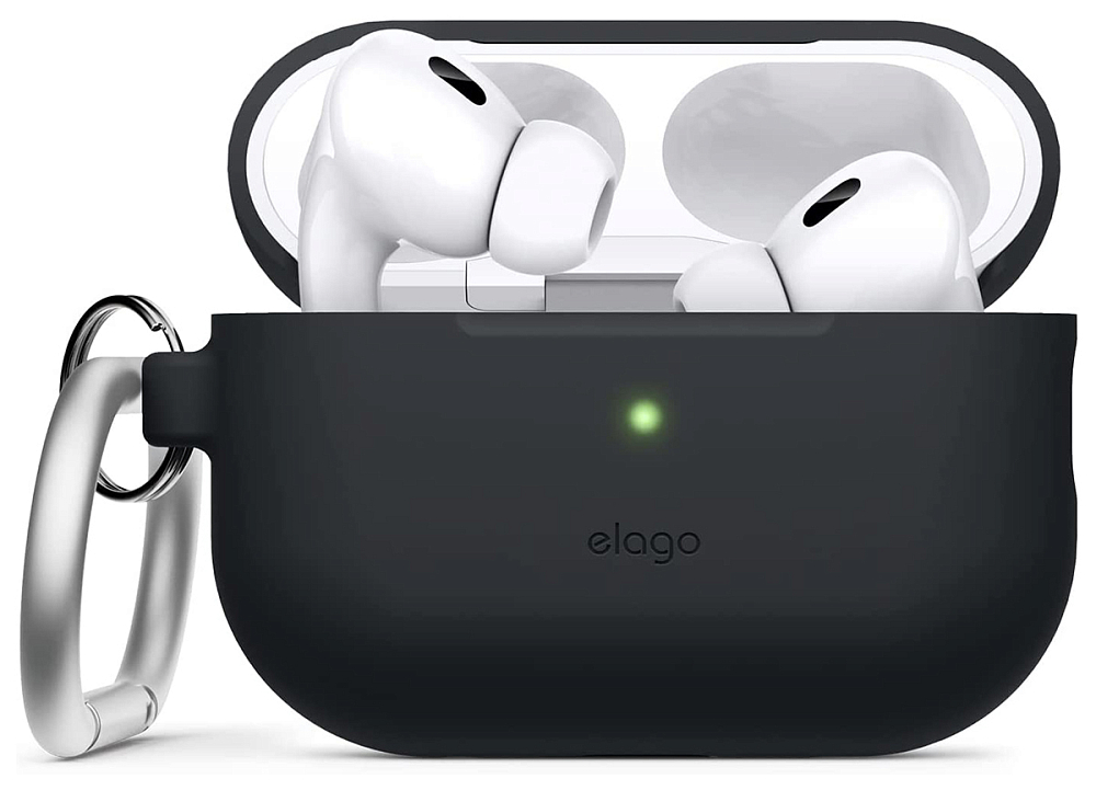 

Чехол Elago Silicone Hang для AirPods Pro 2, силикон, черный, Чехол Silicone Hang для AirPods Pro 2, силикон, черный