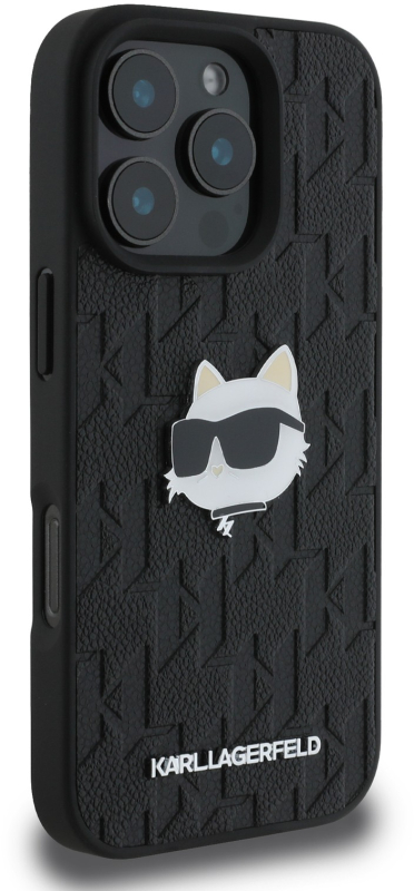 Чехол Karl Lagerfeld Monogram Choupette для iPhone 16 Pro, черный Фото-2