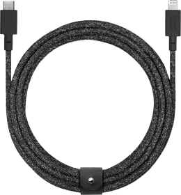 Кабель Native Union Belt Cable USB-С - Lightning, 3м, нейлон, черный