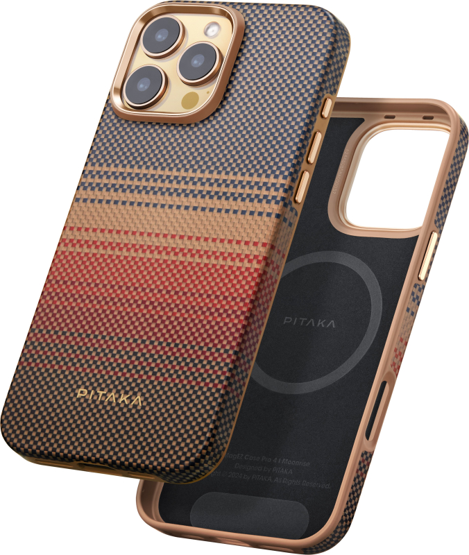 Чехол Pitaka Military-Grade Protective Case для iPhone 16 Pro, кевлар, коричневый Фото-3