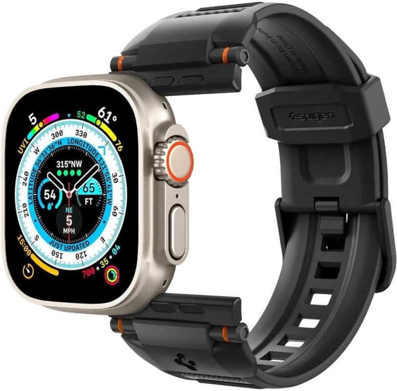 Ремешок Spigen Rugged Ultra Band для Apple Watch 49/46/45/44/42 мм, матовый черный Фото-9