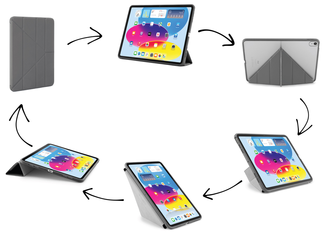 Чехол Pipetto для iPad 10.9 (2022) Origami Case, серый Фото-5